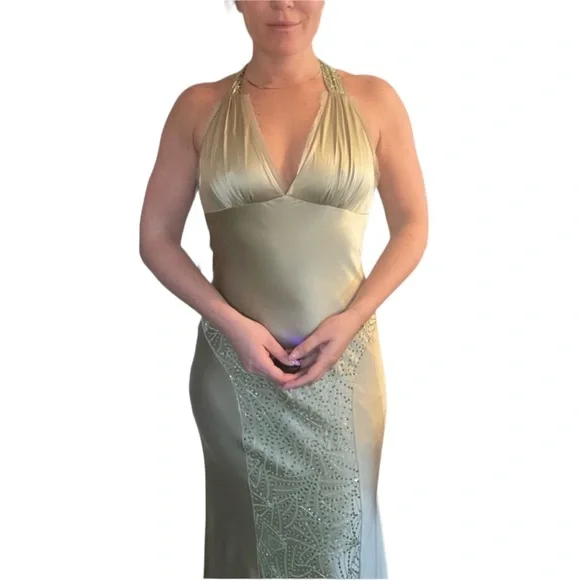 Jovani Silk Gown Light Green